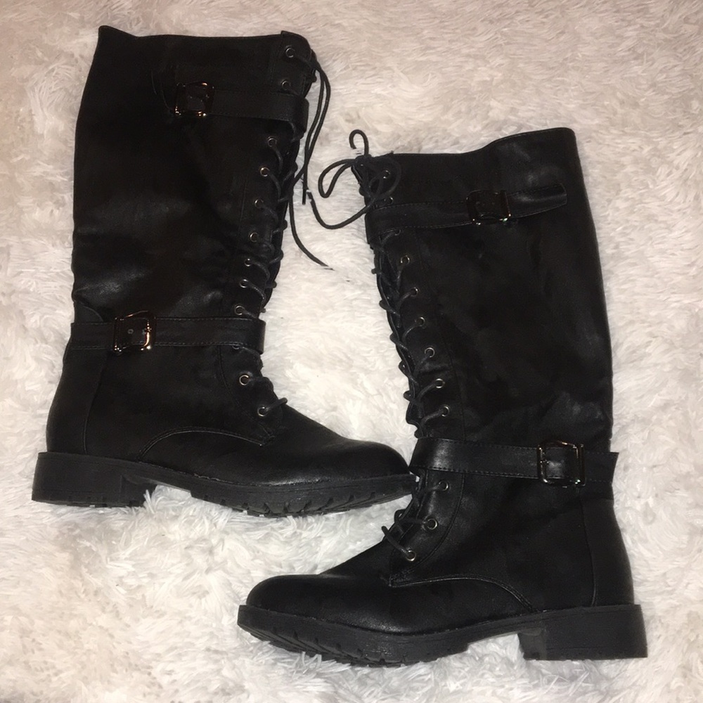 Black Lace Up Boots